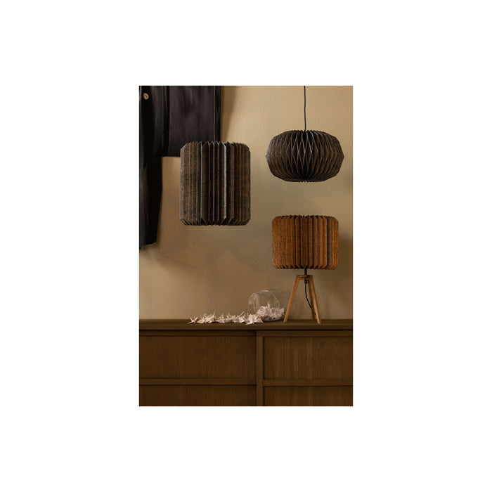 WOOOD Hanglamp Globe - Papier - Naturel|Zwart - 25x44x44