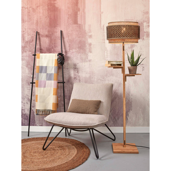 GOOD&MOJO Vloerlamp Bhutan - Bamboe|Zwart - Ø40x160cm