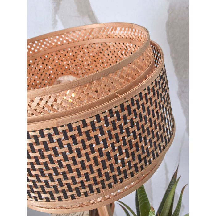 GOOD&MOJO Vloerlamp Bhutan - Bamboe|Zwart - Ø40x160cm