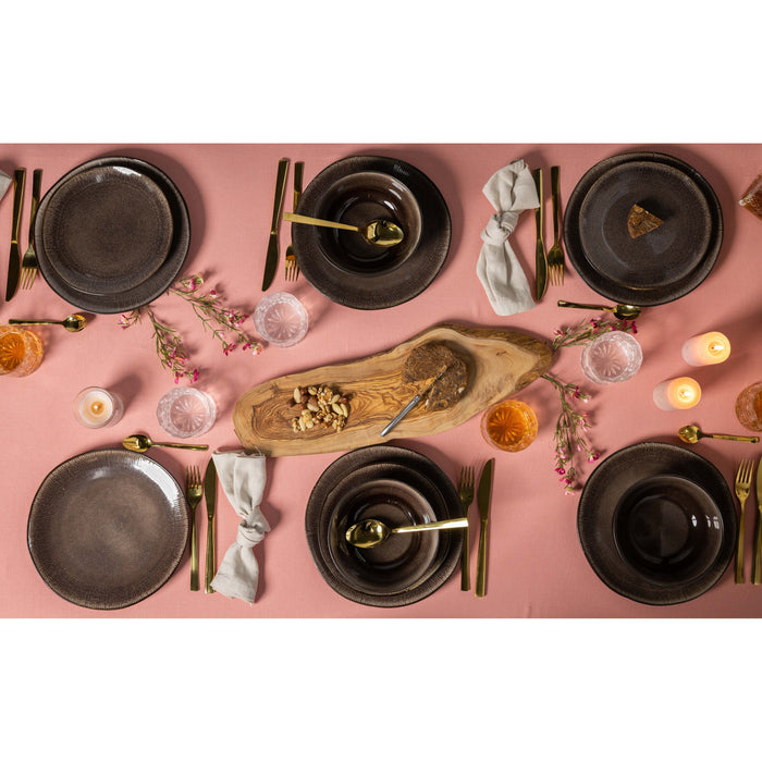 Studio Tavola Dinerborden Dark Brown ø 27 cm - 6 Stuks