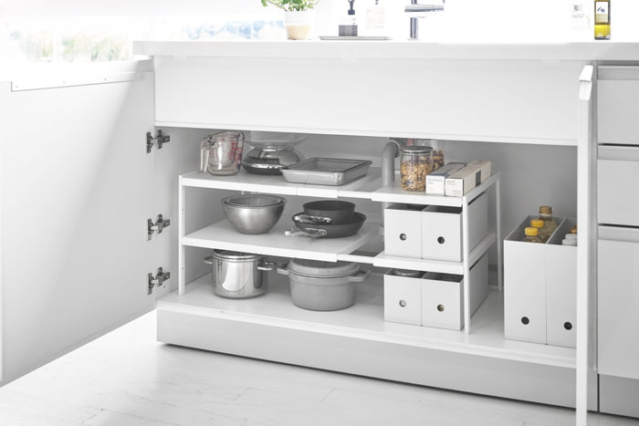 Yamazaki Keukenkast Organizer Uitschuifbaar - 2 niveaus - Tower - Wit