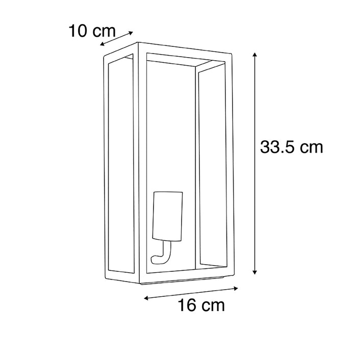 QAZQA Set van 2 buiten wandlampen zwart IP44 met glas - Rotterdam