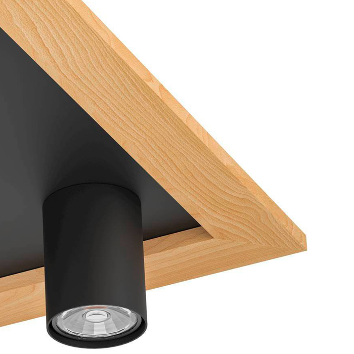 EGLO Valcasotto 1 Plafondlamp - GU10 - 37 cm - Zwart|Bruin