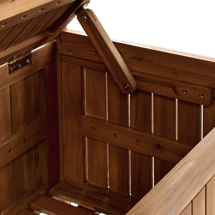 Beliani-SOVANA-Bank met opbergruimte-Lichte houtkleur-Acaciahout