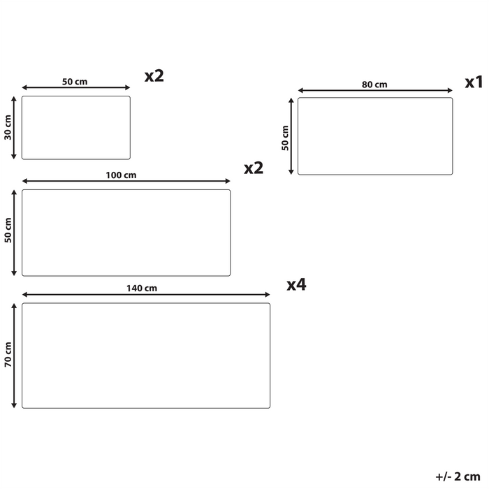 Beliani - MITIARO - Handdoek set van 9 - Donkerblauw - Katoen