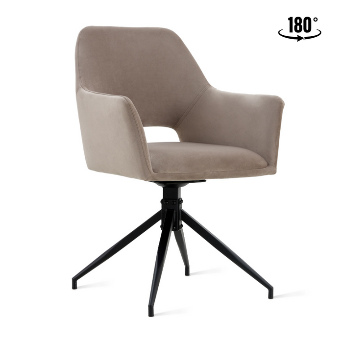 by fonQ Twist Eetkamerstoel - Velvet - Taupe