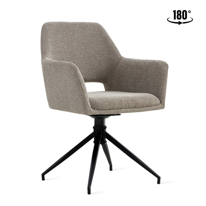 by fonQ Twist Eetkamerstoel - Linnen - Taupe