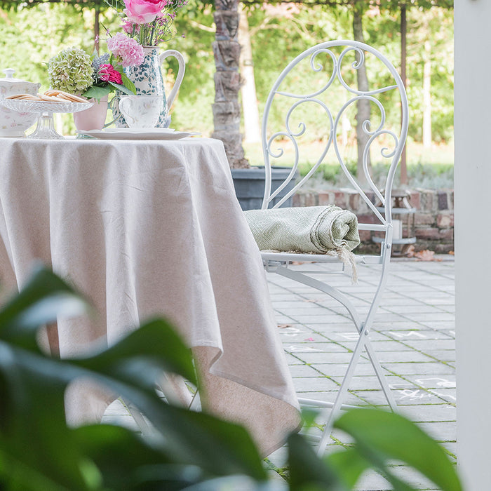 Clayre & Eef Bistroset Bistrotafel Bistrostoel 3-delig Ø 60x70 Wit