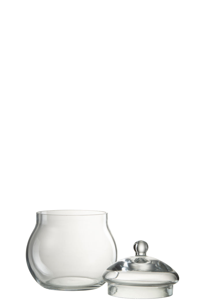 J-Line voorraadpot Deksel Bol - glas - transparant - small