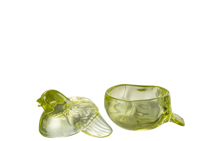 J-Line voorraadpot Duif - glas - groen - paasdecoratie