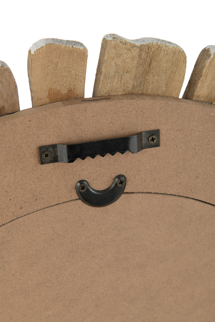 J-Line spiegel Vacay - hout - wit - small - Ø 46 cm