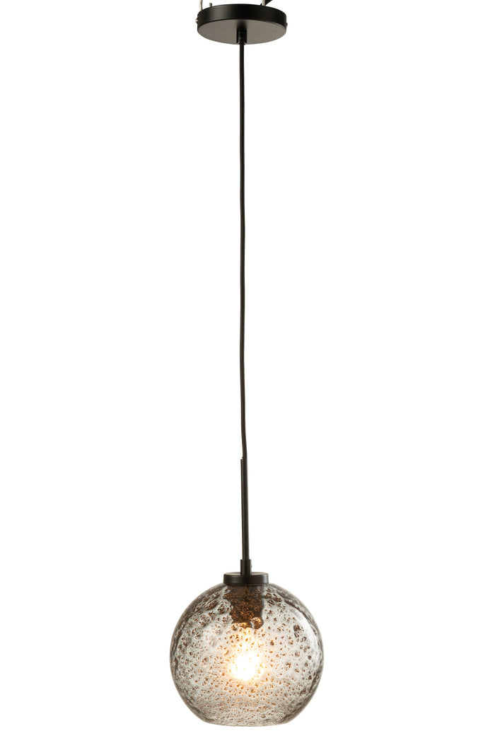 J-Line Spikkel Bol hanglamp - glas - grijs - S
