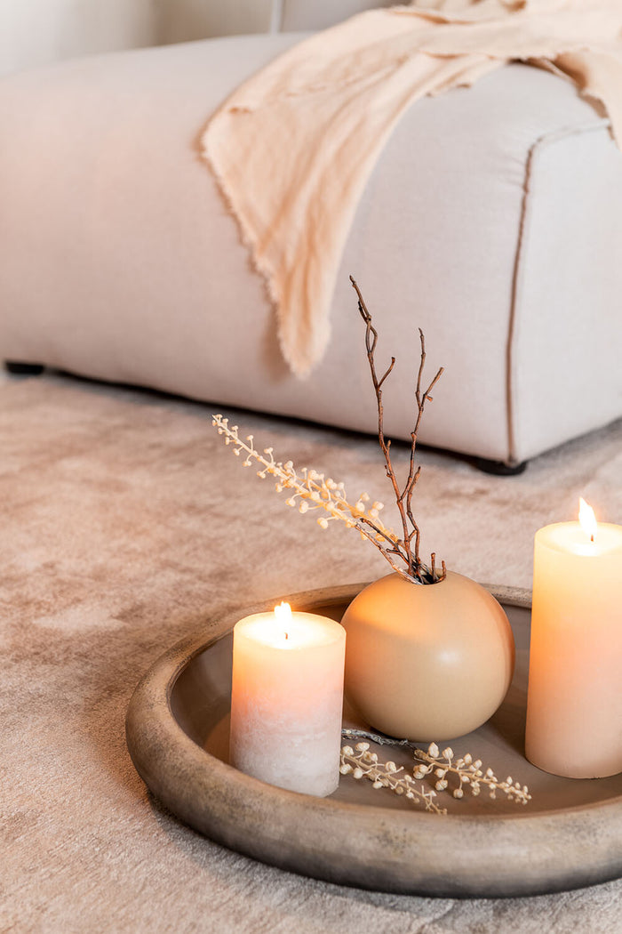 J-Line Vaas Bol Keramiek Mat Beige Small