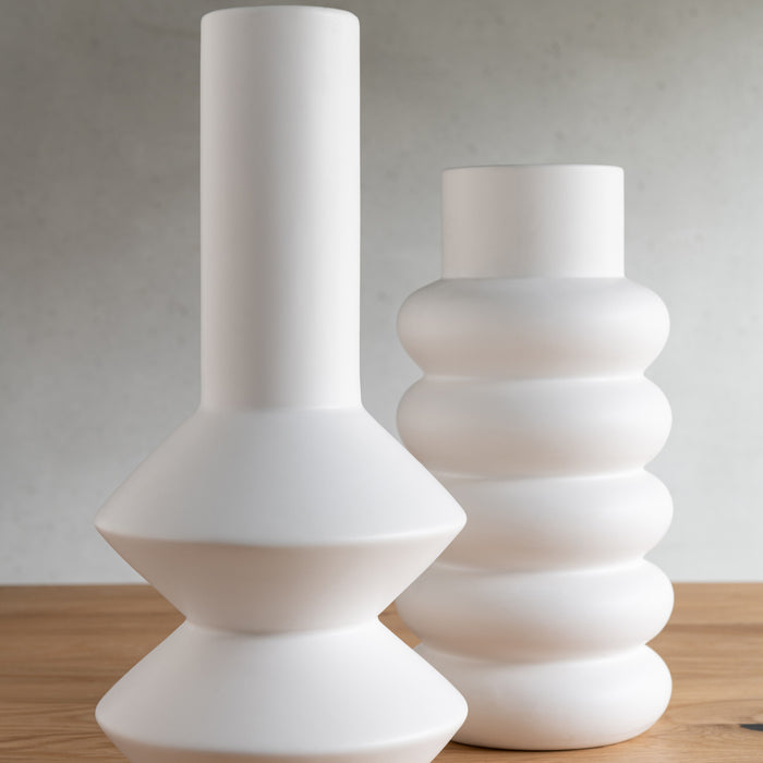 J-Line Vaas Luca Keramiek Wit