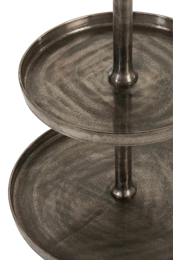 J-Line plateau 3 Niveaus Op Voet - dienblad - metaal - grijs