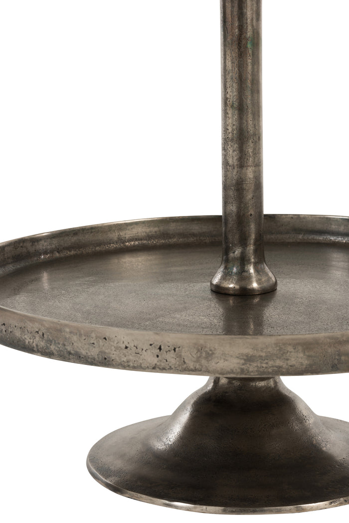 J-Line plateau 3 Niveaus Op Voet - dienblad - metaal - grijs