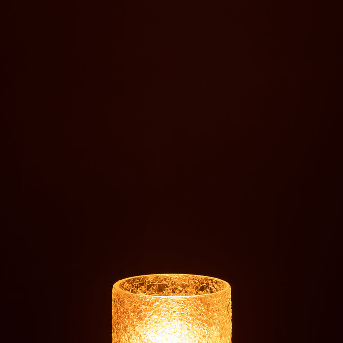 J-Line teelichthouder Gebroken - glas - zilver - extra small