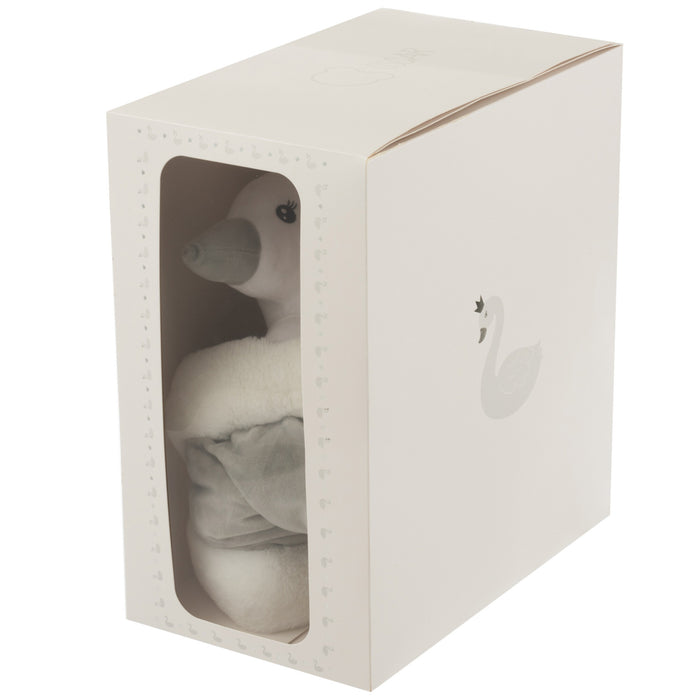 J-Line speelmat Zwaan - pluche - wit|grijs|zilver