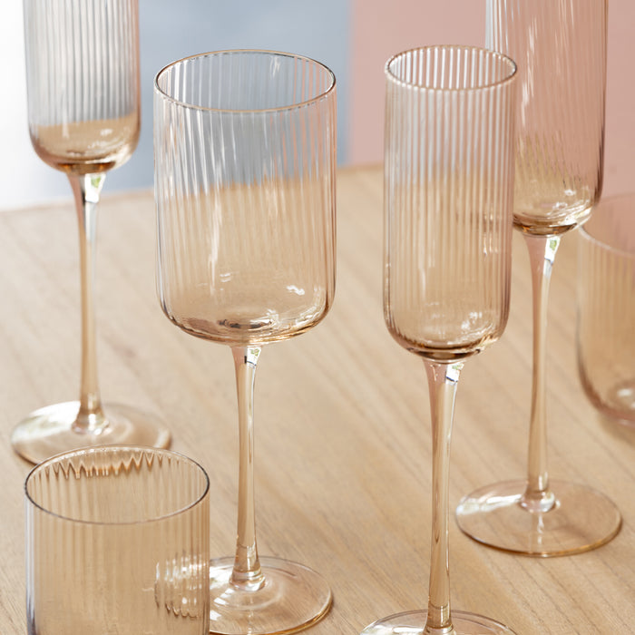 J-Line drinkglas Kyle - glas - amber - 6 stuks