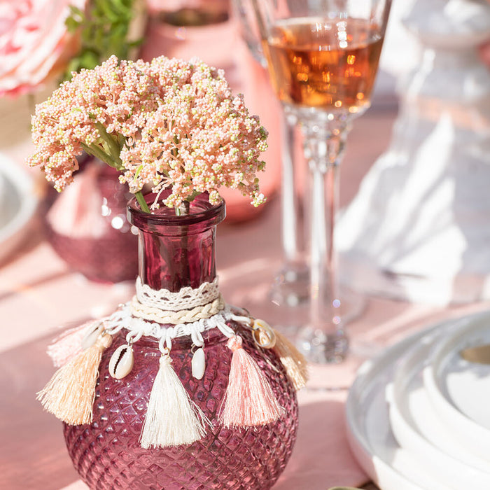 J-Line glas witte wijn Rand - glas - transparant|goud - 6 stuks