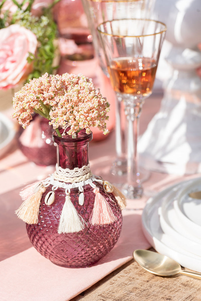 J-Line glas witte wijn Rand - glas - transparant|goud - 6 stuks