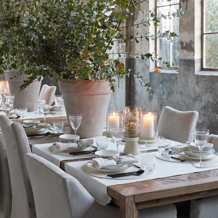 Riviera Maison ontbijtbord, bord strepen - Shoreline - Blauw| Wit