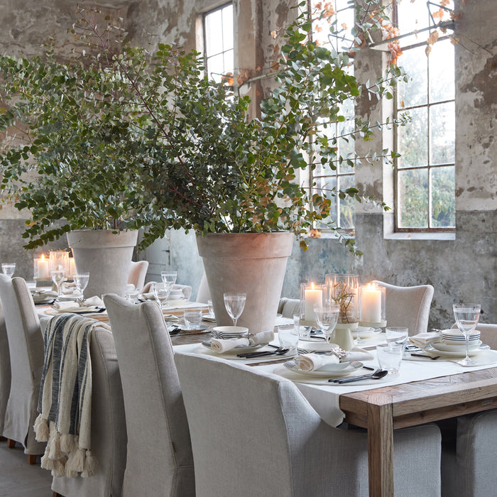 Riviera Maison ontbijtbord, bord strepen - Shoreline - Blauw| Wit