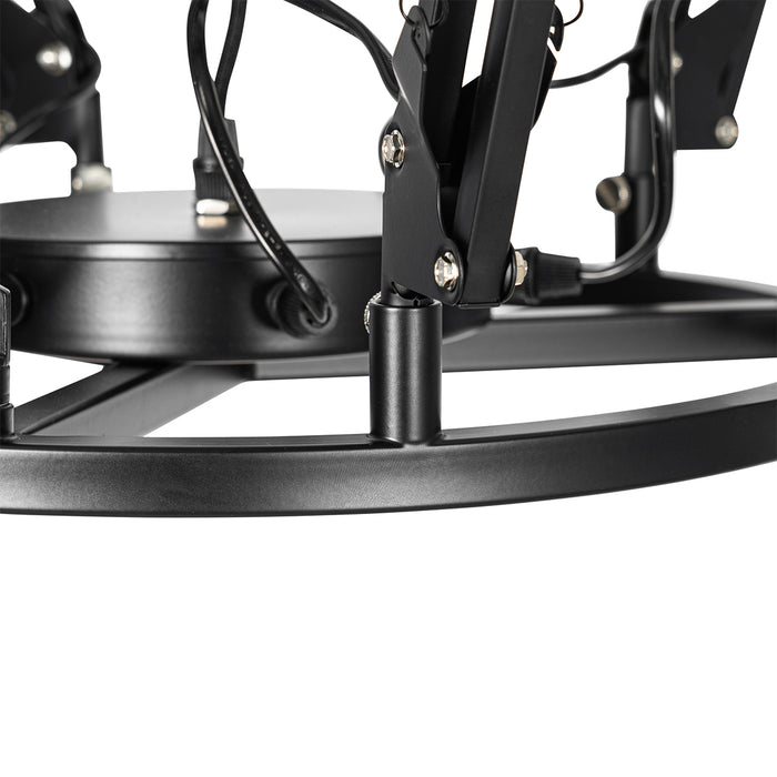 QAZQA Industriële hanglamp zwart 6-lichts verstelbaar - Hobby Spinne