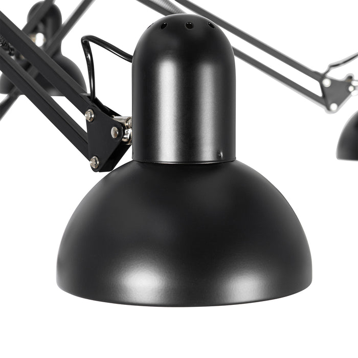 QAZQA Industriële hanglamp zwart 6-lichts verstelbaar - Hobby Spinne