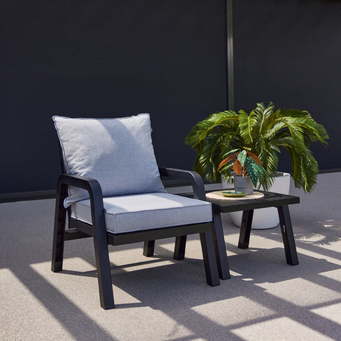 Hartman Ibiza Loungestoel Antraciet - Lichtgrijze Kussens