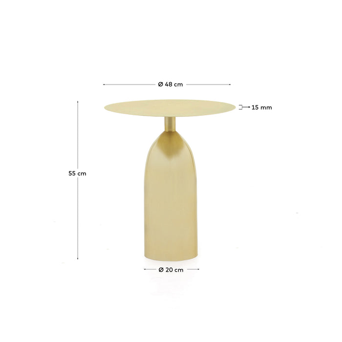 Kave Home - Matilda metalen bijzettafel met gouden afwerking, Ø 48 cm