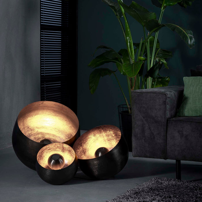 by fonQ Babet Tafellamp Ø 36 cm - Zwart Nikkel