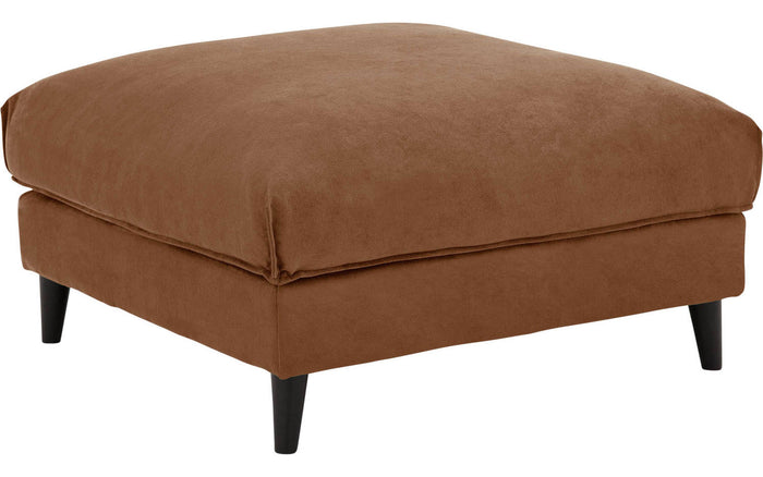 Goossens Hocker Jonas in stof fijn geweven cognac