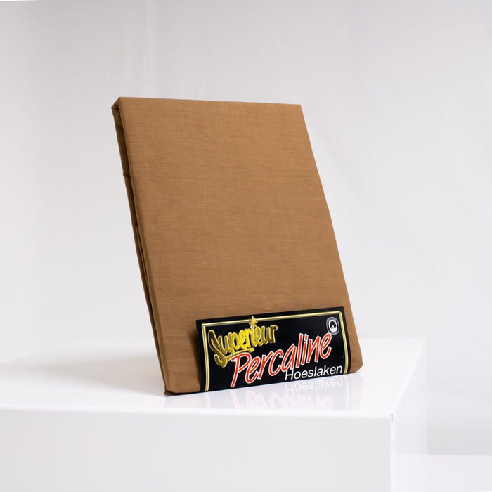 Superieur Taupe Percaline Katoenen Hoeslaken 160x200cm
