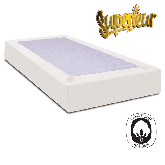 Superieur Wit Percaline Katoenen Hoeslaken 180x200cm