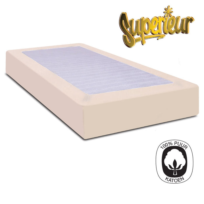 Superieur Creme Percaline Katoenen Hoeslaken 160x220cm