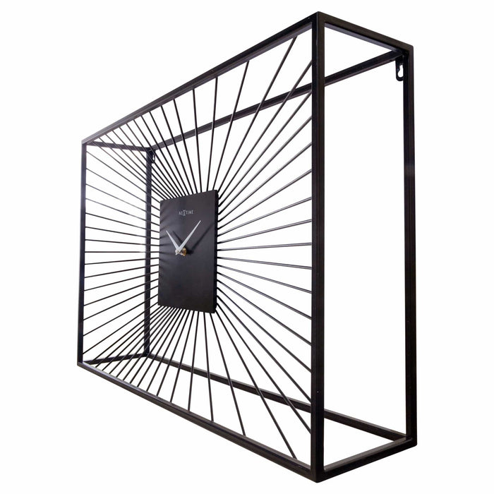 NeXtime - Grote Wandklok 70x45x15cm-Stil-Zwart-Metaal-NeXtime "Vasco"
