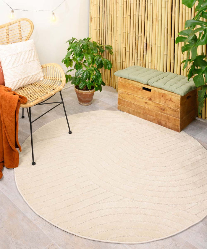 Boho&me Rond buitenkleed - Verano wit - 150 cm rond