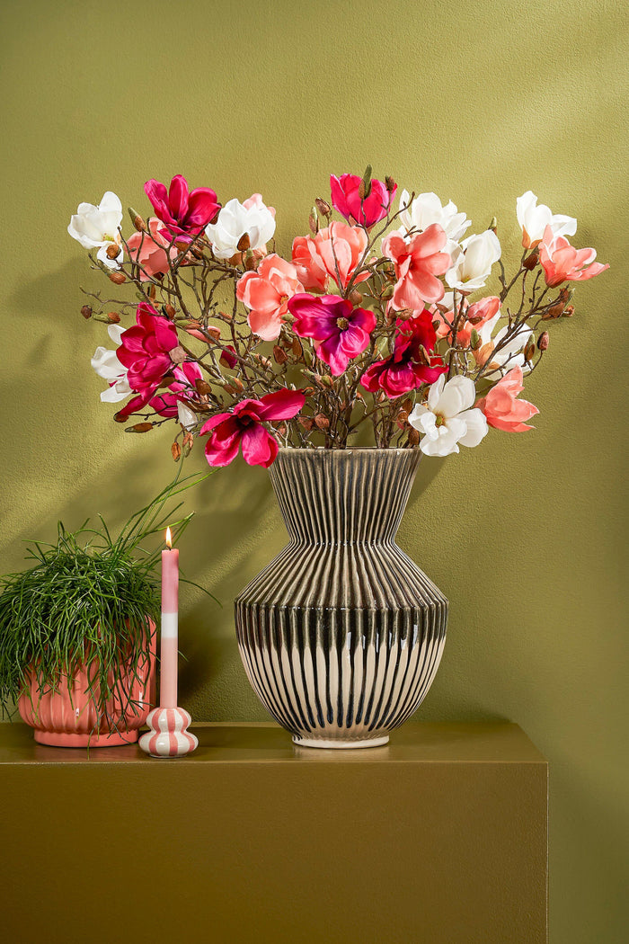 Mica Decorations Magnolia Kunstbloem - H88 cm - Wit