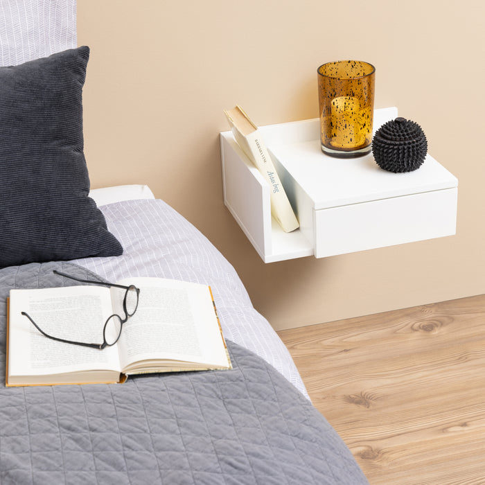 by fonQ basic Zoey Nachtkastje met zijvakje - Wit