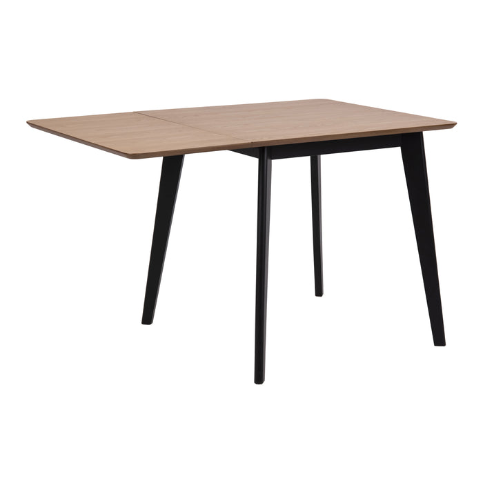 by fonQ basic Crow Eettafel Inklapbaar - 120 x 80 cm - Eiken / Zwart