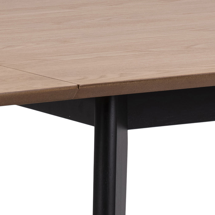 by fonQ basic Crow Eettafel Inklapbaar - 120 x 80 cm - Eiken / Zwart
