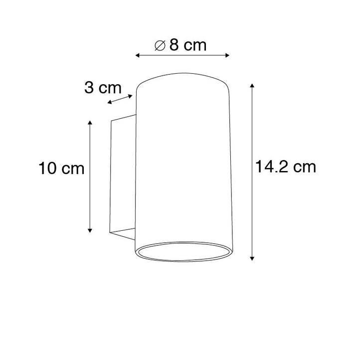 QAZQA Set van 2 moderne wandlampen zwart rond 2-lichts - Sandy