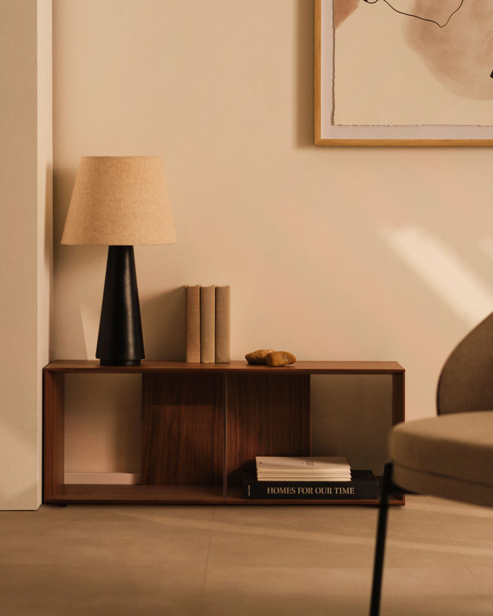 Kave Home - Torrent metalen tafellamp met zwart geschilderde afwerking