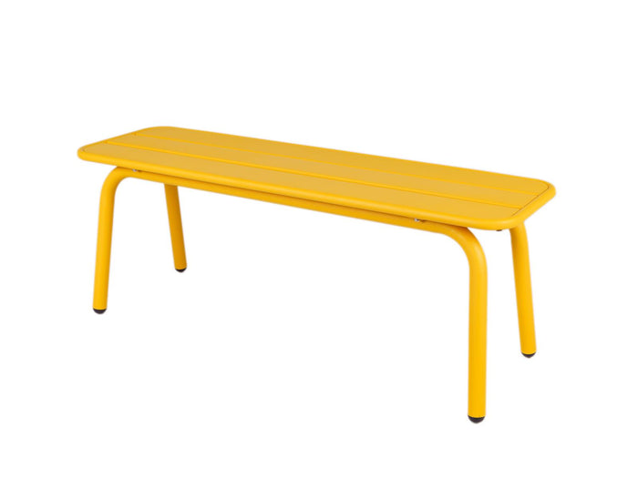 Metalen tuinbank Max 120 cm okergeel