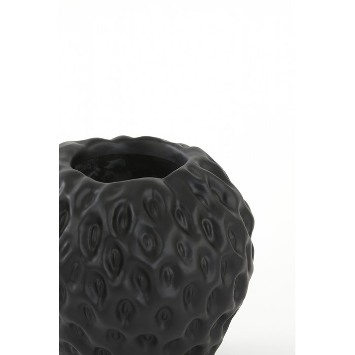 Light & Living Vaas Aardbei - Zwart - Polystone - 15x15x15cm (BxHxD)