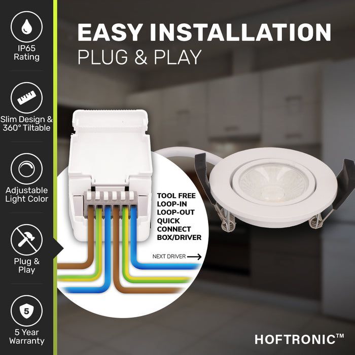 HOFTRONIC 3x Sierra - LED Inbouwspots Badkamer IP65 Wit