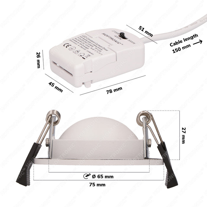 HOFTRONIC 3x Sierra - LED Inbouwspots Badkamer IP65 Wit