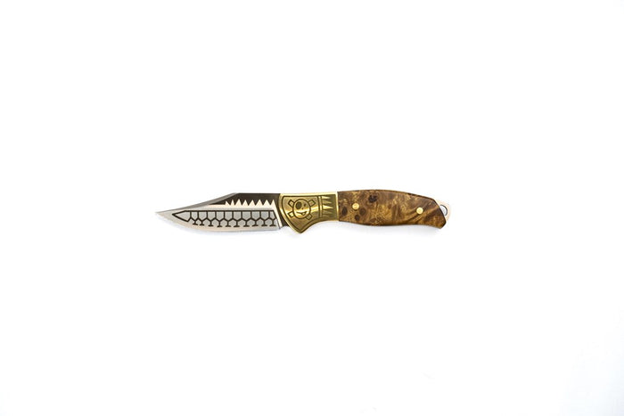 Homey's Schiffmacher 4-Delige Steakmessenset - 8cm - Wortelnotenhout