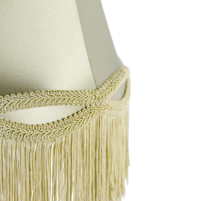 QAZQA Klassieke tafellamp messing met granny kap groen 30 cm - Simplo